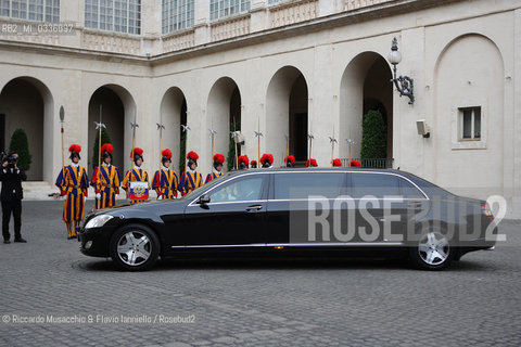 Città del Vaticano 10/06/2015.Papa Francesco incontra il Presidente della Federazione Russa Vladimir Putin.Pope Francis meets with the President of the Russian Federation Vladimir Putin. ©Riccardo Musacchio & Flavio Ianniello/Rosebud2