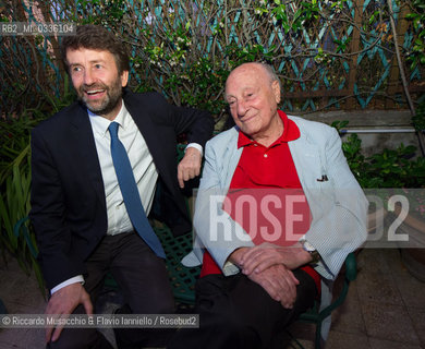 Roma, casa Bellonci 10 06 2015.Cinquina finalista del Premio Strega 2015..Nella foto: il Ministro Franceschini e Raffaele La Capria. ©Riccardo Musacchio & Flavio Ianniello/Rosebud2