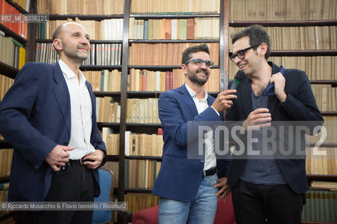 Roma, casa Bellonci 10 06 2015.Cinquina finalista del Premio Strega 2015..Nella foto da sin. Mauro Covacich e Nicola Lagioia. ©Riccardo Musacchio & Flavio Ianniello/Rosebud2