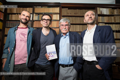 Roma, casa Bellonci 10 06 2015.Cinquina finalista del Premio Strega 2015..Nella foto da sin. Fabio Genovesi, Nicola Lagioia, Marco Santagata e Mauro Covacich. ©Riccardo Musacchio & Flavio Ianniello/Rosebud2