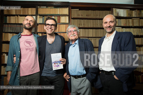 Roma, casa Bellonci 10 06 2015.Cinquina finalista del Premio Strega 2015..Nella foto da sin. Fabio Genovesi, Nicola Lagioia, Marco Santagata e Mauro Covacich. ©Riccardo Musacchio & Flavio Ianniello/Rosebud2