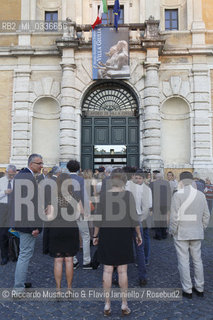 Roma, Villa Giulia 02 07 2015. Premio Strega 2015, vincitore Nicola La Gioia. Finalisti: Elena Ferrante, Mauro Covacich, Fabio Genovesi, Marco Santagata.. ©Riccardo Musacchio & Flavio Ianniello/Rosebud2