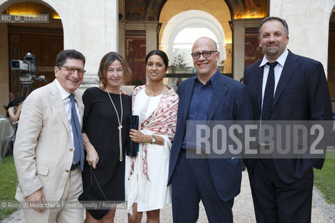 Roma, Villa Giulia 02 07 2015. Premio Strega 2015, vincitore Nicola La Gioia. Finalisti: Elena Ferrante, Mauro Covacich, Fabio Genovesi, Marco Santagata.. ©Riccardo Musacchio & Flavio Ianniello/Rosebud2