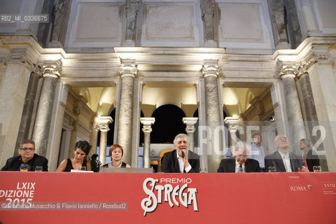 Roma, Villa Giulia 02 07 2015. Premio Strega 2015, vincitore Nicola La Gioia. Finalisti: Elena Ferrante, Mauro Covacich, Fabio Genovesi, Marco Santagata.. ©Riccardo Musacchio & Flavio Ianniello/Rosebud2