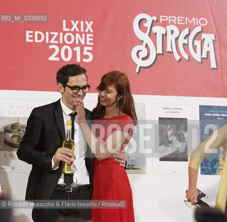 Roma, Villa Giulia 02 07 2015. Premio Strega 2015, vincitore Nicola La Gioia. Finalisti: Elena Ferrante, Mauro Covacich, Fabio Genovesi, Marco Santagata.. ©Riccardo Musacchio & Flavio Ianniello/Rosebud2