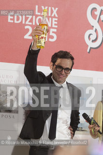 Roma, Villa Giulia 02 07 2015. Premio Strega 2015, vincitore Nicola La Gioia. Finalisti: Elena Ferrante, Mauro Covacich, Fabio Genovesi, Marco Santagata.. ©Riccardo Musacchio & Flavio Ianniello/Rosebud2