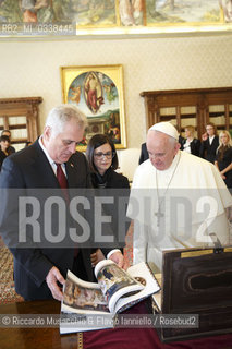 Città del Vaticano, Palazzo Apostolico 11 09 2015. Papa Francesco riceve in Udienza Privata il Presidente della Repubblica di Serbia Tomislav Nikolić.  ©Riccardo Musacchio & Flavio Ianniello/Rosebud2