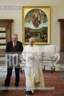 Città del Vaticano, Palazzo Apostolico 11 09 2015. Papa Francesco riceve in Udienza Privata il Presidente della Repubblica di Serbia Tomislav Nikolić.  ©Riccardo Musacchio & Flavio Ianniello/Rosebud2