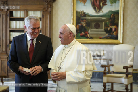 Città del Vaticano, Palazzo Apostolico 11 09 2015. Papa Francesco riceve in Udienza Privata il Presidente della Repubblica di Serbia Tomislav Nikolić.  ©Riccardo Musacchio & Flavio Ianniello/Rosebud2