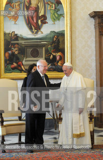 Il Santo Padre Francesco in Udienza con Sua Eccellenza il Sig. Reuven Rivlin, Presidente dello Stato d’Israele, Biblioteca Privata, Città del Vaticano, 3 settembre 2015  ©Riccardo Musacchio & Flavio Ianniello/Rosebud2