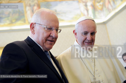 Il Santo Padre Francesco in Udienza con Sua Eccellenza il Sig. Reuven Rivlin, Presidente dello Stato d’Israele, Biblioteca Privata, Città del Vaticano, 3 settembre 2015  ©Riccardo Musacchio & Flavio Ianniello/Rosebud2