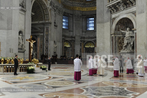 Città del Vaticano, Basilica di San Pietro 08 12 2015.Giubileo della Misericordia, Papa Francesco apre la Porta Santa..Nella foto: il Papa Emerito Benedetto XVI. ©Riccardo Musacchio & Flavio Ianniello/Rosebud2