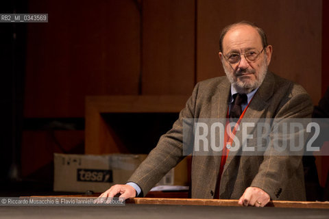 Roma, Auditorium Parco della Musica 16 03 2014 .Libri Come Festa del Libro e della Lettura Il Lavoro..Nella foto: Umberto Eco .Come Atlantide. Storia delle terre e dei luoghi leggendari..Interviene Stefano Bartezzaghi. ©Riccardo Musacchio & Flavio Ianniello/Rosebud2