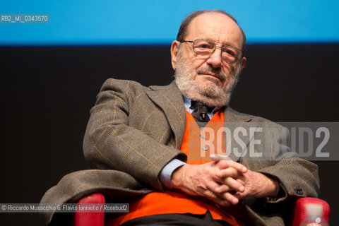 Roma, Auditorium Parco della Musica 16 03 2014 .Libri Come Festa del Libro e della Lettura Il Lavoro..Nella foto: Umberto Eco .Come Atlantide. Storia delle terre e dei luoghi leggendari..Interviene Stefano Bartezzaghi. ©Riccardo Musacchio & Flavio Ianniello/Rosebud2