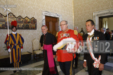 Città del Vaticano 23 06 2016.Papa Francesco riceve in udienza, in Vaticano, il Gran Maestro Fra’ Matthew Festing assieme ad altri dieci Cavalieri dell’Ordine di Malta tutti vestiti con la divisa di ordinanza. ©Riccardo Musacchio & Flavio Ianniello/Rosebud2