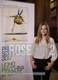 Roma, MIBACT 08 02 2017.Conferenza stampa di presentazione del Premio Scriviamoci .alla presenza del Ministro Dario Franceschini, del Presidente del Centro per il libro e la lettura Romano Montroni, del Presidente della Fondazione Maria e Goffredo Bellonci Giovanni Solimine, del Direttore della Fondazione Maria e Goffredo Bellonci Stefano Petrocchi e con la partecipazione della giovanissima scrittrice Cristina Chiperi..Nella foto: Cristina Chiperi.. ©Riccardo Musacchio & Flavio Ianniello/Rosebud2