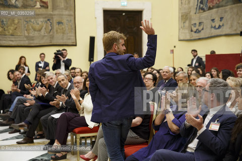 Roma, Camera dei Deputati, Salla della Lupa 13 06  2017.Premio Strega Giovani assegnato a Paolo Cognetti alla presenza della Presidente della Camera Laura Boldrini, di Stefano Petrocchi (Dir. Premio Strega) e di Giovanni Solimine (presidente dello Strega). ©Riccardo Musacchio & Flavio Ianniello/Rosebud2