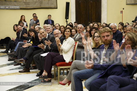 Roma, Camera dei Deputati, Salla della Lupa 13 06  2017.Premio Strega Giovani assegnato a Paolo Cognetti alla presenza della Presidente della Camera Laura Boldrini, di Stefano Petrocchi (Dir. Premio Strega) e di Giovanni Solimine (presidente dello Strega). ©Riccardo Musacchio & Flavio Ianniello/Rosebud2