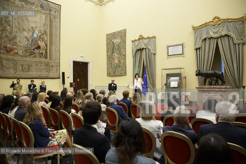 Roma, Camera dei Deputati, Salla della Lupa 13 06  2017.Premio Strega Giovani assegnato a Paolo Cognetti alla presenza della Presidente della Camera Laura Boldrini, di Stefano Petrocchi (Dir. Premio Strega) e di Giovanni Solimine (presidente dello Strega). ©Riccardo Musacchio & Flavio Ianniello/Rosebud2