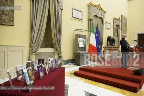 Roma, Camera dei Deputati, Salla della Lupa 13 06  2017.Premio Strega Giovani assegnato a Paolo Cognetti alla presenza della Presidente della Camera Laura Boldrini, di Stefano Petrocchi (Dir. Premio Strega) e di Giovanni Solimine (presidente dello Strega). ©Riccardo Musacchio & Flavio Ianniello/Rosebud2