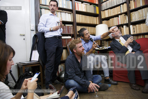 Roma, Casa Bellonci 14 06 2017.Cinquina LXXI Premio Strega .Paolo Cognetti, Wanda Marasco, Alberto Rollo, Teresa Ciabatti e Matteo Nucci. ©Riccardo Musacchio & Flavio Ianniello/Rosebud2