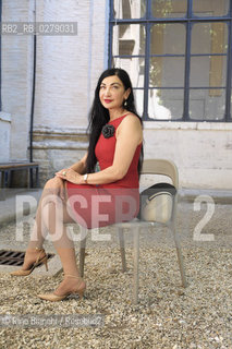 Roma 17 giugno 2013..Maram Al-Masri, poetessa e scrittrice siriana, vive a Parigi dal 1982 ed ha allattivo una decina di libri sulla poesia, ritratta a Roma nell giardino della Casa delle Letterature.. ©Rino Bianchi/Rosebud2