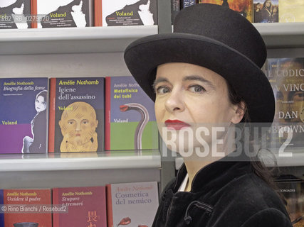 Roma 11 aprile 2013..Amèlie Nothomb, scrittrice, ritratta a Roma.. ©Rino Bianchi/Rosebud2