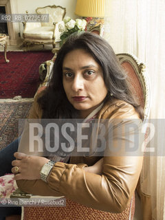 Roma 27 aprile 2013..Bina Shah,  giornalista e scrittrice pakistana di narrativa inglese. È autrice di quattro romanzi e di due raccolte di racconti. Bina è nata a Karachi (Pakistan) ed è cresciuta tra Charlottesville (Virginia) e il Pakistan. A seguito della partecipazione al Programma Internazionale per Scrittori (2011), è divenuta fellow della University of Iowa. La sua scrittura umoristica, la sua satira politica ed una lucida visione dei problemi sociali, le hanno permesso di guadagnarsi il plauso della critica e un devoto seguito tra i pakistani nel mondo.. ©Rino Bianchi/Rosebud2