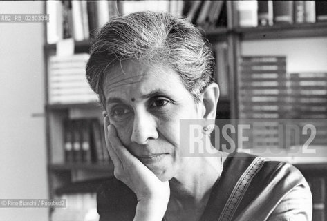Roma 12 agosto 2013..Sashi Deshpande, scrittrice indiana ritratta a Roma nel 1997.. ©Rino Bianchi/Rosebud2