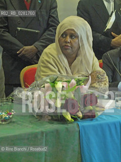 Rome January 8, 2012..The Deputy Prime Minister and Minister of Foreign Affairs Yusuf Haji Adan Fawzia Somali and the Somali community of Italy/Il Vicepremier e ministro degli Affari Esteri Somalo Fawzia Yusuf Haji Adan e la comunità somala dItalia. .Photo: RINO BIANCHI ©Rino Bianchi/Rosebud2