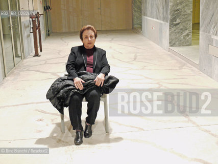 Rome October 18, 2011..Shirin Ebadi, former President of the Court of Tehran, first Iranian woman to become a member of the Supreme Court, removed from positions in 1979 with the advent of the Islamic revolution. He received his license as a lawyer and in this capacity he defended many opponents of the Iranian regime. First Muslim woman to receive the Nobel Peace Prize in 2003, photographed in Rome in a room of Ex Mattatoio di Testaccio/ Shirin Ebadi, ex Presidente del Tribunale di Teheran, prima donna iraniana a diventare membro della Corte suprema, rimossa dagli incarichi nel 1979 con lavvento della rivoluzione islamica. Ha conseguito la licenza di avvocato e in questa veste ha difeso molti oppositori del regime iraniano. Prima donna musulmana a ricevere il Premio Nobel per la Pace nel 2003, fotografata  a Roma in una stanza dellEx Mattatoio di Testaccio..Photo: RINO BIANCHI ©Rino Bianchi/Rosebud2