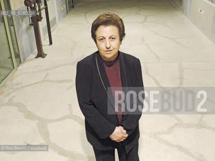 Rome October 18, 2011..Shirin Ebadi, former President of the Court of Tehran, first Iranian woman to become a member of the Supreme Court, removed from positions in 1979 with the advent of the Islamic revolution. He received his license as a lawyer and in this capacity he defended many opponents of the Iranian regime. First Muslim woman to receive the Nobel Peace Prize in 2003, photographed in Rome in a room of Ex Mattatoio di Testaccio/ Shirin Ebadi, ex Presidente del Tribunale di Teheran, prima donna iraniana a diventare membro della Corte suprema, rimossa dagli incarichi nel 1979 con lavvento della rivoluzione islamica. Ha conseguito la licenza di avvocato e in questa veste ha difeso molti oppositori del regime iraniano. Prima donna musulmana a ricevere il Premio Nobel per la Pace nel 2003, fotografata  a Roma in una stanza dellEx Mattatoio di Testaccio..Photo: RINO BIANCHI ©Rino Bianchi/Rosebud2
