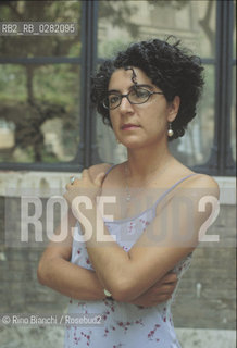Rome Juin 26 2002..Melania Gaia Mazzucco, author and screenwriter, photographed in Rome during a photoshoot/Gaia Melania Mazzucco, scrittrice e sceneggiatrice, ritratta a Roma durante un servizio fotografico..Photo: RINO BIANCHI ©Rino Bianchi/Rosebud2