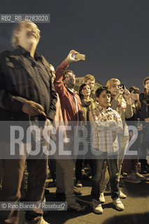Rome October 18, 2013..Young in Piazza San Giovanni after the event/Giovani in Piazza San Giovanni dopo la manifestazione..Photo: RINO BIANCHI ©Rino Bianchi/Rosebud2
