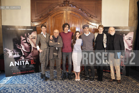 Rome January 14, 2014..Roberto Faenza with Jane Ana Alexander, Robert Sheehan, Eline Powell, Antonio Cupo, Andrea Osvart e Moni Ovadia, photographed in Rome, photographed in Rome on the occasion of the presentation of the film Anita B./Roberto Faenza with Jane Ana Alexander, Robert Sheehan, Eline Powell, Antonio Cupo, Andrea Osvart e Moni Ovadia fotografati a Roma in occasione della presentazione del film Anita B..Photo: RINO BIANCHI ©Rino Bianchi/Rosebud2