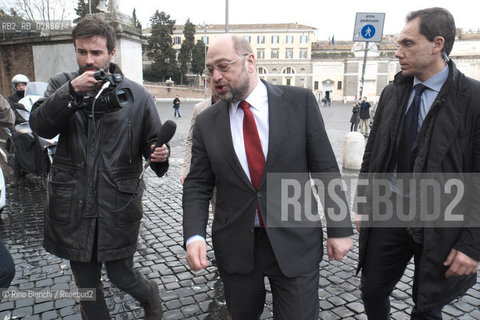 Rome February 28, 2014..Martin Schulz, photographed in Rome, German politician, was President of the parliamentary group of the Progressive Alliance of Socialists and Democrats in the European Parliament and the January 17, 2012 was elected President of the European Parliament. It is the candidate for the Presidency of the European Commission in the 2014 elections.Martin Schulz, fotografato a Roma, politico tedesco,  è stato presidente del gruppo parlamentare dellAlleanza Progressista dei Socialisti e dei Democratici presso il Parlamento europeo e il 17 gennaio 2012 è stato eletto presidente del Parlamento europeo. E il candidato per la presidenza della Commissione Europea alle elezioni del 2014..Photo: RINO BIANCHI ©Rino Bianchi/Rosebud2