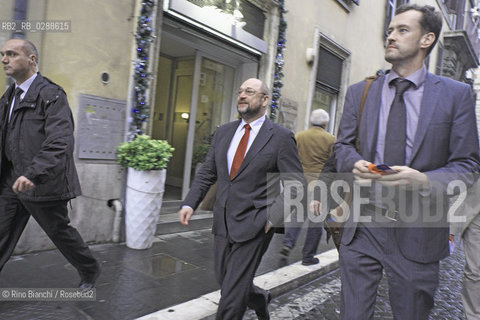 Rome February 28, 2014..Martin Schulz, photographed in Rome, German politician, was President of the parliamentary group of the Progressive Alliance of Socialists and Democrats in the European Parliament and the January 17, 2012 was elected President of the European Parliament. It is the candidate for the Presidency of the European Commission in the 2014 elections.Martin Schulz, fotografato a Roma, politico tedesco,  è stato presidente del gruppo parlamentare dellAlleanza Progressista dei Socialisti e dei Democratici presso il Parlamento europeo e il 17 gennaio 2012 è stato eletto presidente del Parlamento europeo. E il candidato per la presidenza della Commissione Europea alle elezioni del 2014..Photo: RINO BIANCHI ©Rino Bianchi/Rosebud2