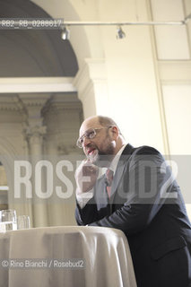 Rome February 28, 2014..Martin Schulz, photographed in Rome, German politician, was President of the parliamentary group of the Progressive Alliance of Socialists and Democrats in the European Parliament and the January 17, 2012 was elected President of the European Parliament. It is the candidate for the Presidency of the European Commission in the 2014 elections.Martin Schulz, fotografato a Roma, politico tedesco,  è stato presidente del gruppo parlamentare dellAlleanza Progressista dei Socialisti e dei Democratici presso il Parlamento europeo e il 17 gennaio 2012 è stato eletto presidente del Parlamento europeo. E il candidato per la presidenza della Commissione Europea alle elezioni del 2014..Photo: RINO BIANCHI ©Rino Bianchi/Rosebud2