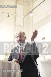 Rome February 28, 2014..Martin Schulz, photographed in Rome, German politician, was President of the parliamentary group of the Progressive Alliance of Socialists and Democrats in the European Parliament and the January 17, 2012 was elected President of the European Parliament. It is the candidate for the Presidency of the European Commission in the 2014 elections.Martin Schulz, fotografato a Roma, politico tedesco,  è stato presidente del gruppo parlamentare dellAlleanza Progressista dei Socialisti e dei Democratici presso il Parlamento europeo e il 17 gennaio 2012 è stato eletto presidente del Parlamento europeo. E il candidato per la presidenza della Commissione Europea alle elezioni del 2014..Photo: RINO BIANCHI ©Rino Bianchi/Rosebud2
