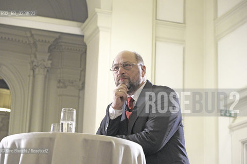 Rome February 28, 2014..Martin Schulz, photographed in Rome, German politician, was President of the parliamentary group of the Progressive Alliance of Socialists and Democrats in the European Parliament and the January 17, 2012 was elected President of the European Parliament. It is the candidate for the Presidency of the European Commission in the 2014 elections.Martin Schulz, fotografato a Roma, politico tedesco,  è stato presidente del gruppo parlamentare dellAlleanza Progressista dei Socialisti e dei Democratici presso il Parlamento europeo e il 17 gennaio 2012 è stato eletto presidente del Parlamento europeo. E il candidato per la presidenza della Commissione Europea alle elezioni del 2014..Photo: RINO BIANCHI ©Rino Bianchi/Rosebud2