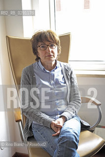 Rome April 29, 2014..Donatella Di Pietrantonio, writer, photographed in Rome in Elliot Publishing House began in 2011 with the novel my mother is a river, winner of numerous awards and has been translated into Germany./Donatella Di Pietrantonio, scrittrice, fotografata a Roma nelle stanze della casa editrice Elliot ha esordito nel 2011 con il romanzo Mia madre è un fiume, vincitore di numerosi premi e tradotto in Germania..Photo: RINO BIANCHI ©Rino Bianchi/Rosebud2