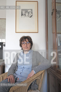 Rome April 29, 2014..Donatella Di Pietrantonio, writer, photographed in Rome in Elliot Publishing House began in 2011 with the novel my mother is a river, winner of numerous awards and has been translated into Germany./Donatella Di Pietrantonio, scrittrice, fotografata a Roma nelle stanze della casa editrice Elliot ha esordito nel 2011 con il romanzo Mia madre è un fiume, vincitore di numerosi premi e tradotto in Germania..Photo: RINO BIANCHI ©Rino Bianchi/Rosebud2