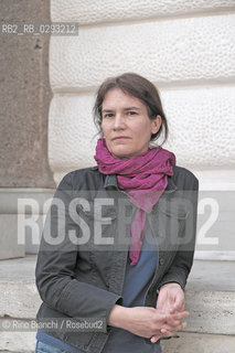Rome June 18, 2014..Silvia Ballestra, photographed in Rome, discovered by Pier Vittorio Tondelli, began publishing novels, books of short stories and essays since 1991/Silvia Ballestra, fotografata a Roma, scrittrice Scoperta da Pier Vittorio Tondelli, ha iniziato a pubblicare romanzi, libri di racconti e saggi a partire dal 1991..Photo: RINO BIANCHI ©Rino Bianchi/Rosebud2