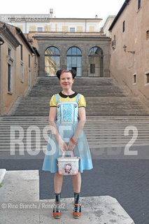 Rome Juillet 1, 2014..Rosa Liksom, photographed in Rome, is one of the most famous Finnish artists and writers, translated in 17 countries. Appreciated from the beginning by critics and public, debuted in 1985 with a collection of short stories by getting the J.H. Erkko/Rosa Liksom, fotografata a Roma, è una delle più famose scrittrici e artiste finlandesi, tradotta in 17 paesi. Apprezzata fin dagli esordi da critica e pubblico, ha debuttato nel 1985 con una raccolta di racconti ottenendo il premio J.H. Erkko..Photo: RINO BIANCHI ©Rino Bianchi/Rosebud2