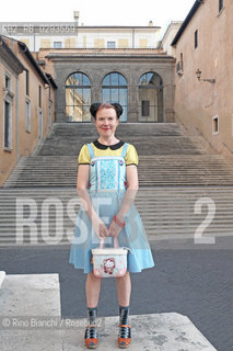 Rome Juillet 1, 2014..Rosa Liksom, photographed in Rome, is one of the most famous Finnish artists and writers, translated in 17 countries. Appreciated from the beginning by critics and public, debuted in 1985 with a collection of short stories by getting the J.H. Erkko/Rosa Liksom, fotografata a Roma, è una delle più famose scrittrici e artiste finlandesi, tradotta in 17 paesi. Apprezzata fin dagli esordi da critica e pubblico, ha debuttato nel 1985 con una raccolta di racconti ottenendo il premio J.H. Erkko..Photo: RINO BIANCHI ©Rino Bianchi/Rosebud2