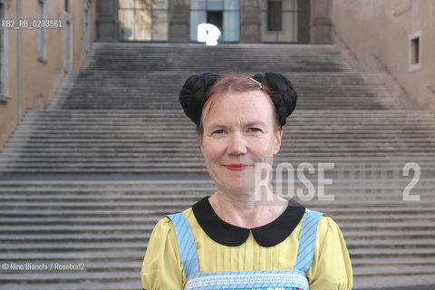 Rome Juillet 1, 2014..Rosa Liksom, photographed in Rome, is one of the most famous Finnish artists and writers, translated in 17 countries. Appreciated from the beginning by critics and public, debuted in 1985 with a collection of short stories by getting the J.H. Erkko/Rosa Liksom, fotografata a Roma, è una delle più famose scrittrici e artiste finlandesi, tradotta in 17 paesi. Apprezzata fin dagli esordi da critica e pubblico, ha debuttato nel 1985 con una raccolta di racconti ottenendo il premio J.H. Erkko..Photo: RINO BIANCHI ©Rino Bianchi/Rosebud2