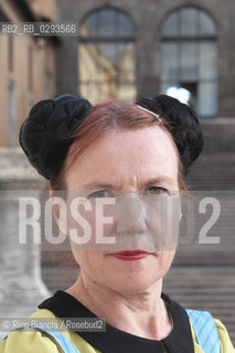 Rome Juillet 1, 2014..Rosa Liksom, photographed in Rome, is one of the most famous Finnish artists and writers, translated in 17 countries. Appreciated from the beginning by critics and public, debuted in 1985 with a collection of short stories by getting the J.H. Erkko/Rosa Liksom, fotografata a Roma, è una delle più famose scrittrici e artiste finlandesi, tradotta in 17 paesi. Apprezzata fin dagli esordi da critica e pubblico, ha debuttato nel 1985 con una raccolta di racconti ottenendo il premio J.H. Erkko..Photo: RINO BIANCHI ©Rino Bianchi/Rosebud2