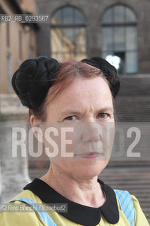 Rome Juillet 1, 2014..Rosa Liksom, photographed in Rome, is one of the most famous Finnish artists and writers, translated in 17 countries. Appreciated from the beginning by critics and public, debuted in 1985 with a collection of short stories by getting the J.H. Erkko/Rosa Liksom, fotografata a Roma, è una delle più famose scrittrici e artiste finlandesi, tradotta in 17 paesi. Apprezzata fin dagli esordi da critica e pubblico, ha debuttato nel 1985 con una raccolta di racconti ottenendo il premio J.H. Erkko..Photo: RINO BIANCHI ©Rino Bianchi/Rosebud2