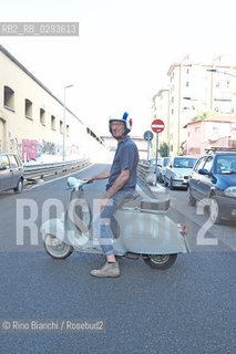 Rome June 28, 2014..Marco Rufus Petrella draughtsman and Illustrator of comics photographed in Rome Pigneto district/Marco Rufus Petrella disegnatore e illustratore di fumetti fotografato a Roma nel quartiere del Pigneto..Photo: RINO BIANCHI. ©Rino Bianchi/Rosebud2