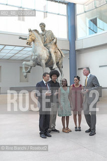Rome Juillet 20, 2014..The Mayor of Rome with Ignazio Marino photographed New York Mayor Bill de Blasio, Chirlane McCray, Dante de Blasio and Chiara de Blasio in front of Marcus Aurelius in the Esedra Room/Il sindaco di Roma Ignazio Marino fotografato con il sindaco di New York Bill de Blasio, Chirlane McCray, Dante de Blasio e Chiara de Blasio davanti al Marco Aurelio nella Sala dellEsedra..Photo: RINO BIANCHI ©Rino Bianchi/Rosebud2